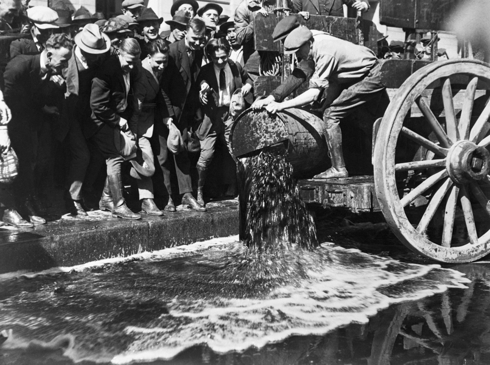 U.S. Federal Agents pouring out wine in Los Angeles